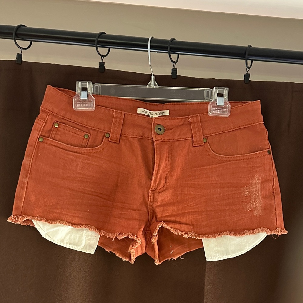 Forever 21 Rust Jean Shorts